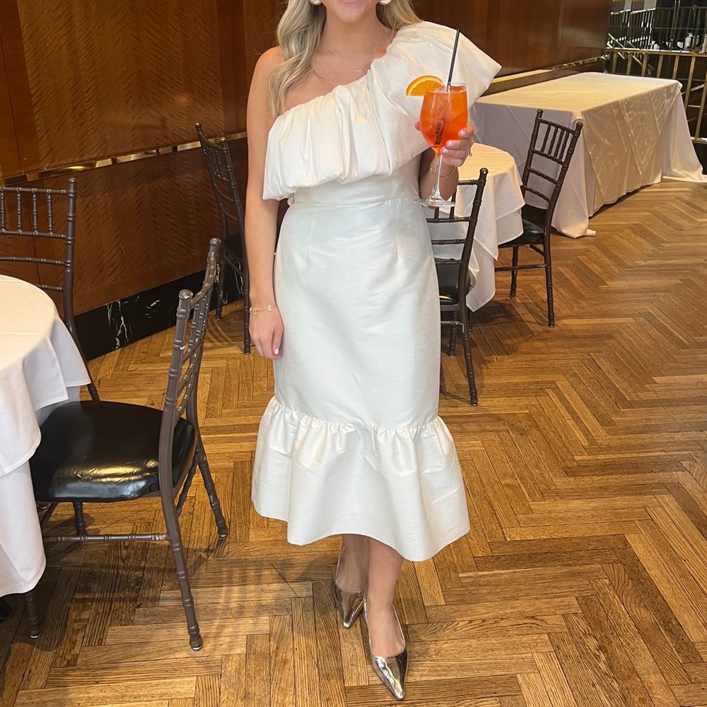 Sachin & Babi Rae One-Shoulder Ruffled Mermaid Midi Dress
